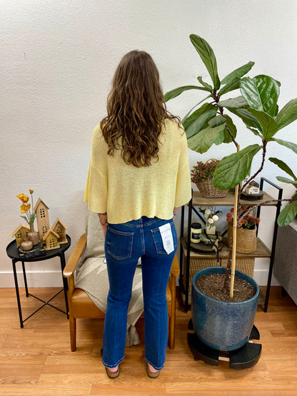 Risen Dark Wash Crop Straight Jeans