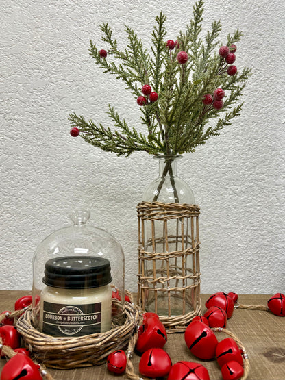 Willow Wrapped Glass Bottle Vase