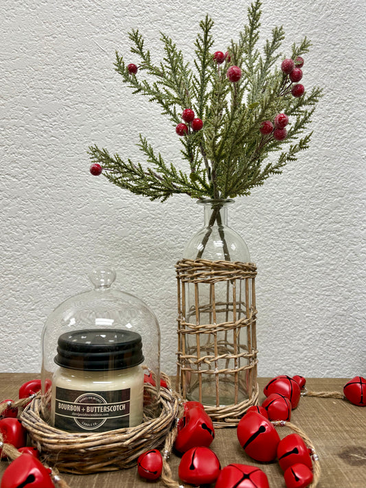 Willow Wrapped Glass Bottle Vase