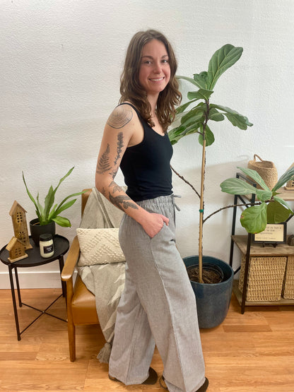 Lightweight Pull On Striped Pants