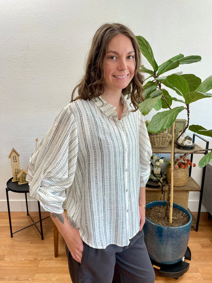 Black Stripe Lightweight Layer Button Down