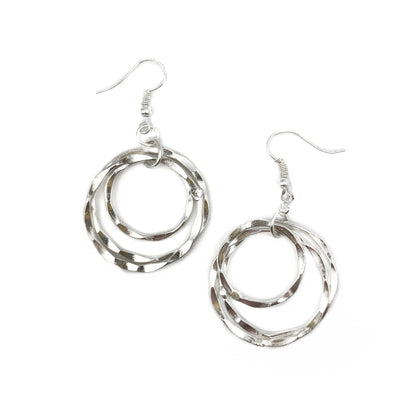 Silver Plated Layered Circle Earrings