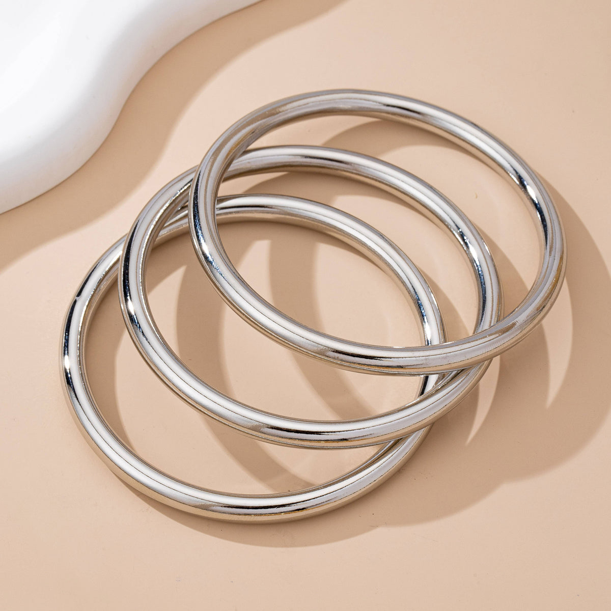 Gold Chunky Triple Tube Bangle Set