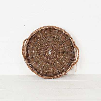 Flat Willow Woven Tray - Terra Cottage