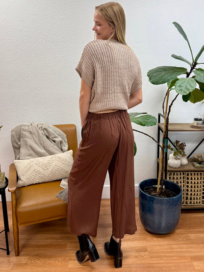 Chestnut High Waist Woven Pants