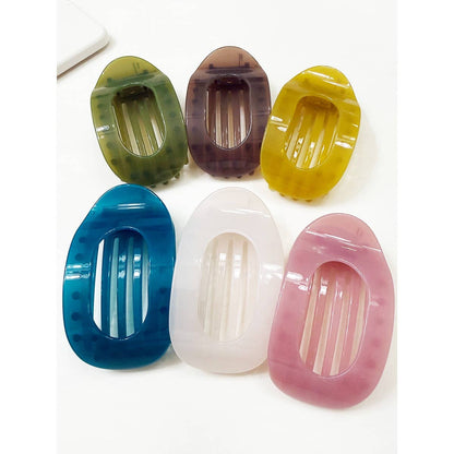Jelly Colors of Oval Flat Hair Claw Clips