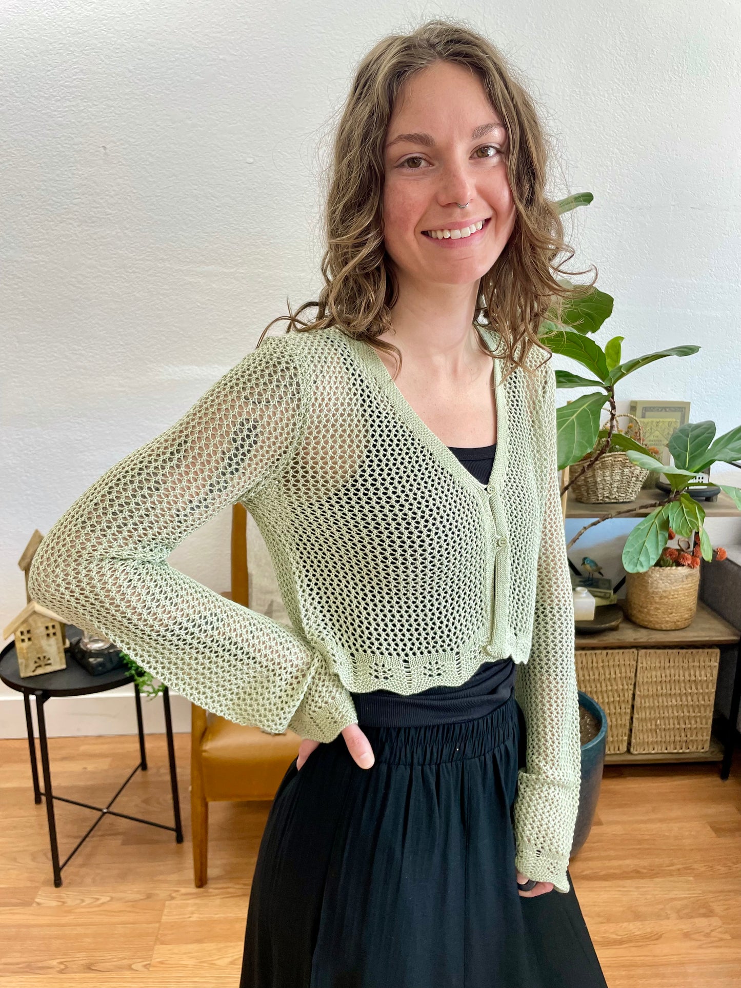 Sage Crochet Cardigan