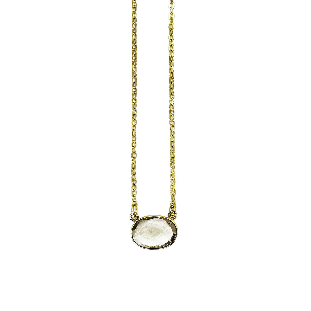 Gold Plated Necklace- Quartz