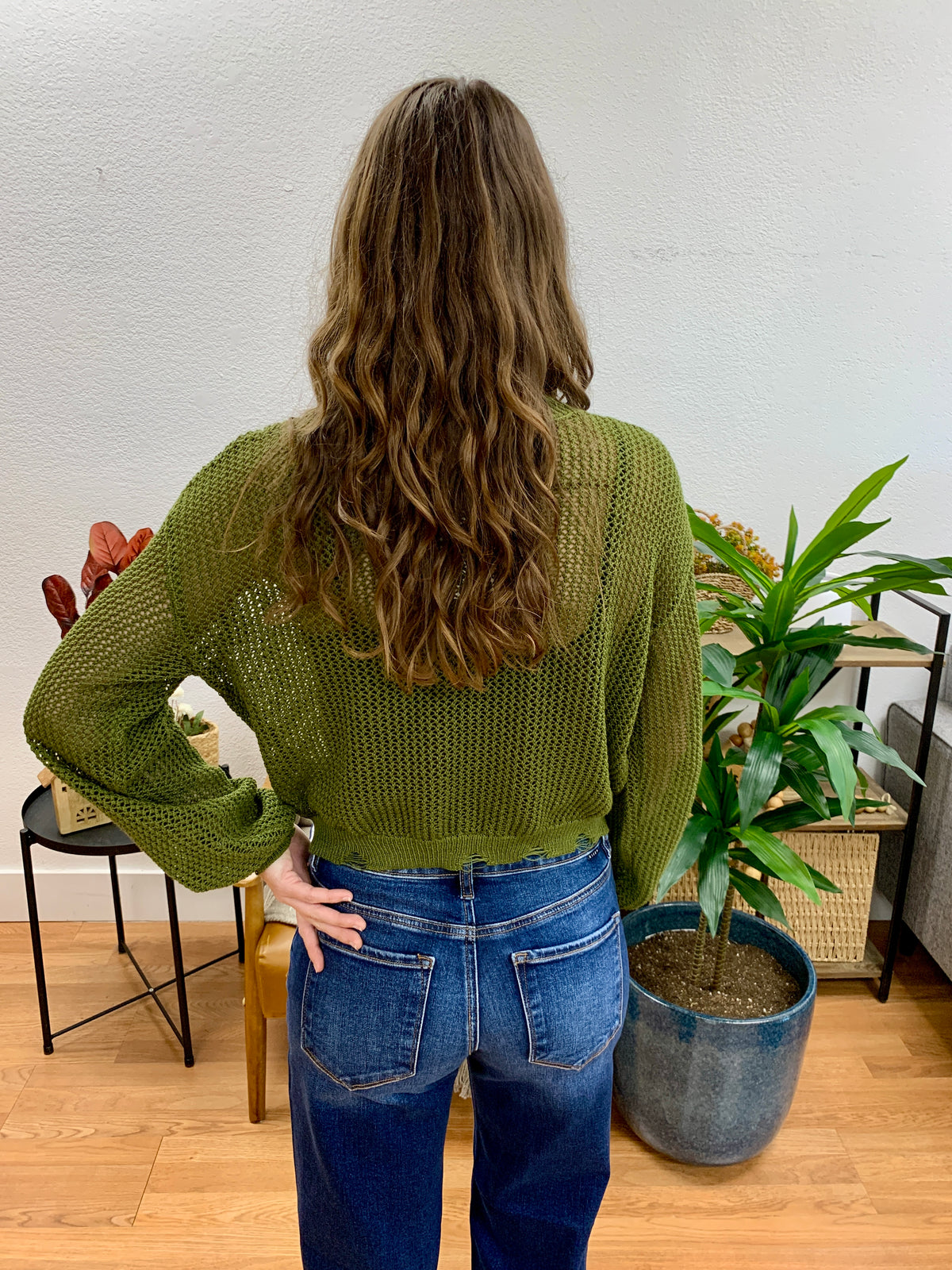 Moss Distressed Knit Sweater - Terra Cottage