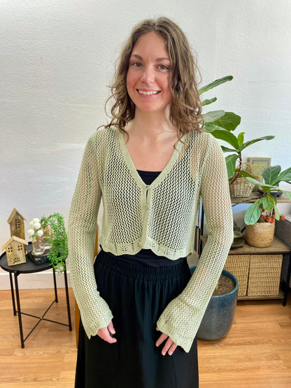 Sage Crochet Cardigan