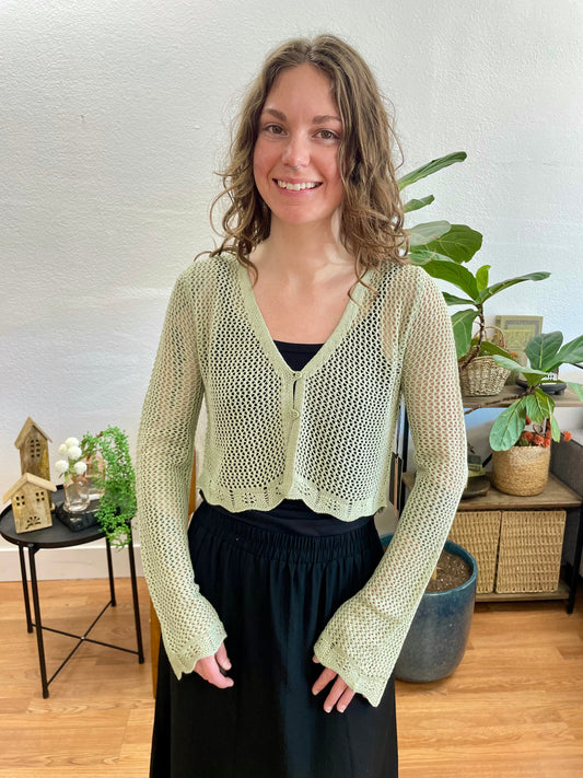 Sage Crochet Cardigan