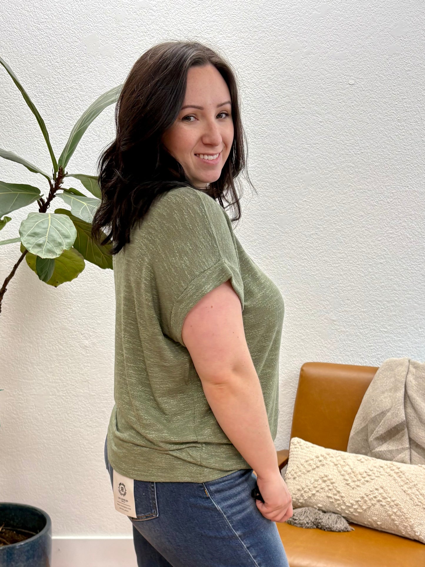 Light Olive Hacci Slub Tee