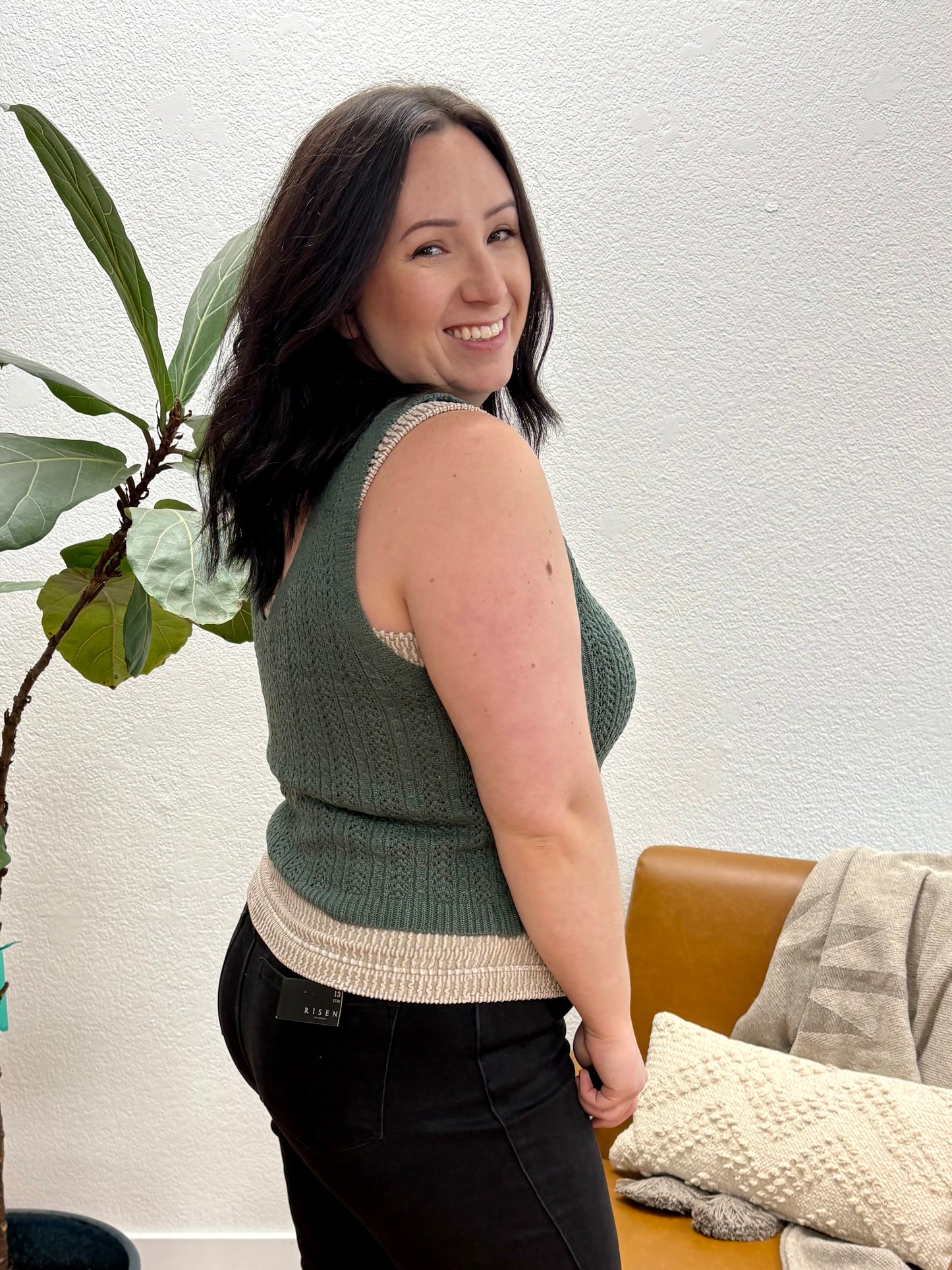 Ash Jade Button Down Sweater Vest