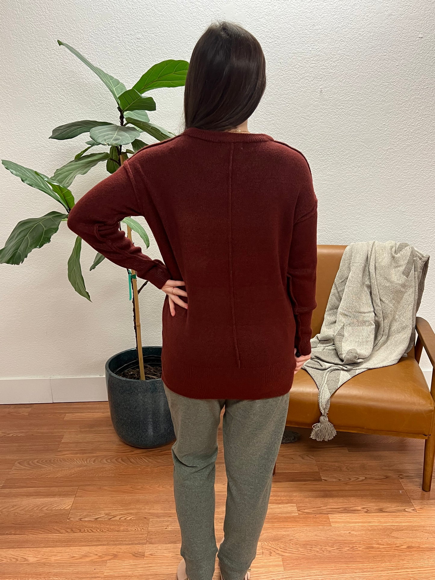 Rust Melange Soft Sweater