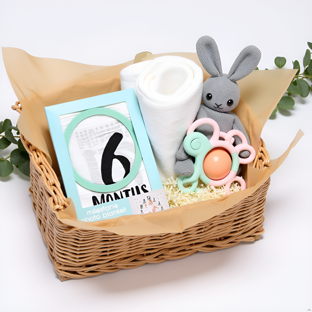 Watch Me Grow Milestone Blanket, Black & White