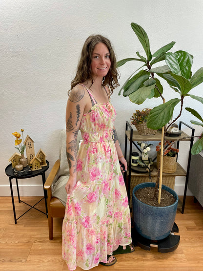 Ivory and Rose Ruffle Tiered Dress