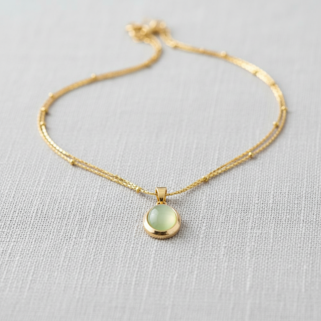 Oval Pendant Stainless Steel Necklace