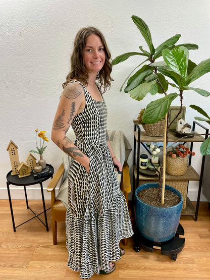 Midnight Mosaic Midi Dress
