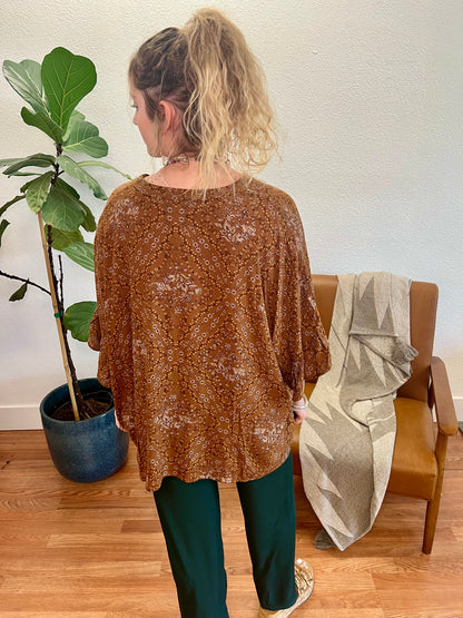 Butterscotch Ethnic Print Oversized Blouse