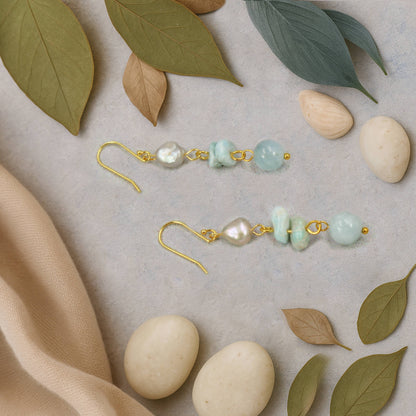 Caribbean Breeze Larimar & Aquamarine Earrings