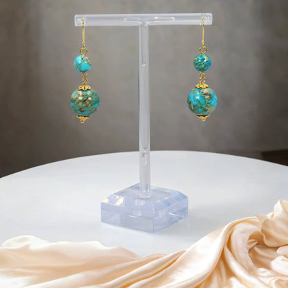 Golden Serenity Imperial Jasper Earrings