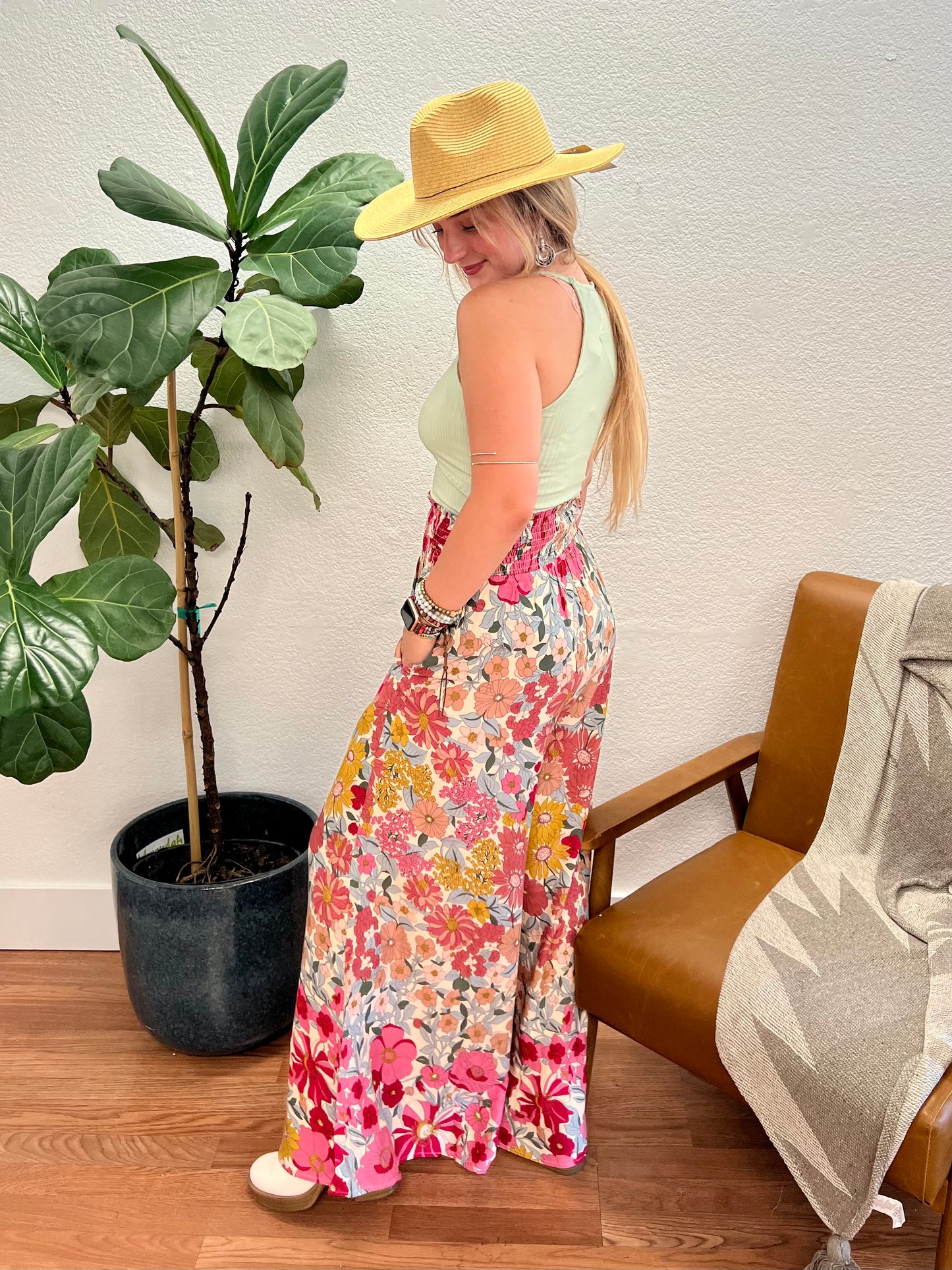 Bold Floral Flare Pants