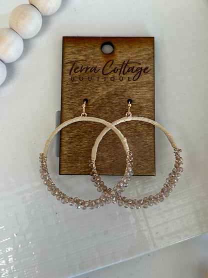 Circle Cutout Bead Drop Earrings