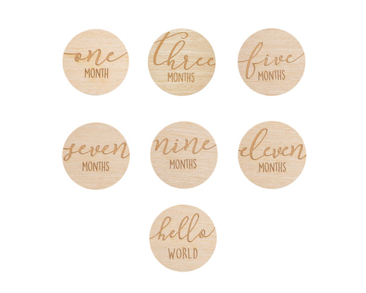 Wooden Reversible Monthly Milestone Photo Prop