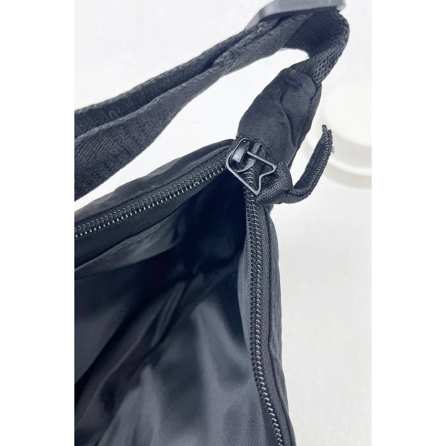 Nylon Crescent Crossbody Purse Black