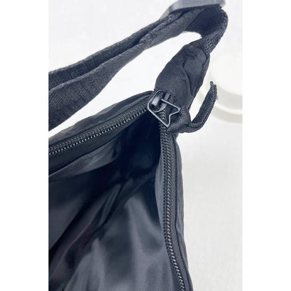 Nylon Crescent Crossbody Purse Black