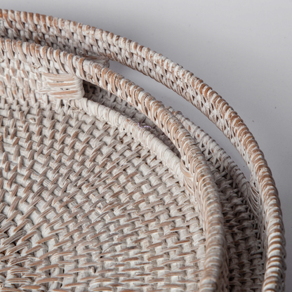 Round Rattan Decorative Tray