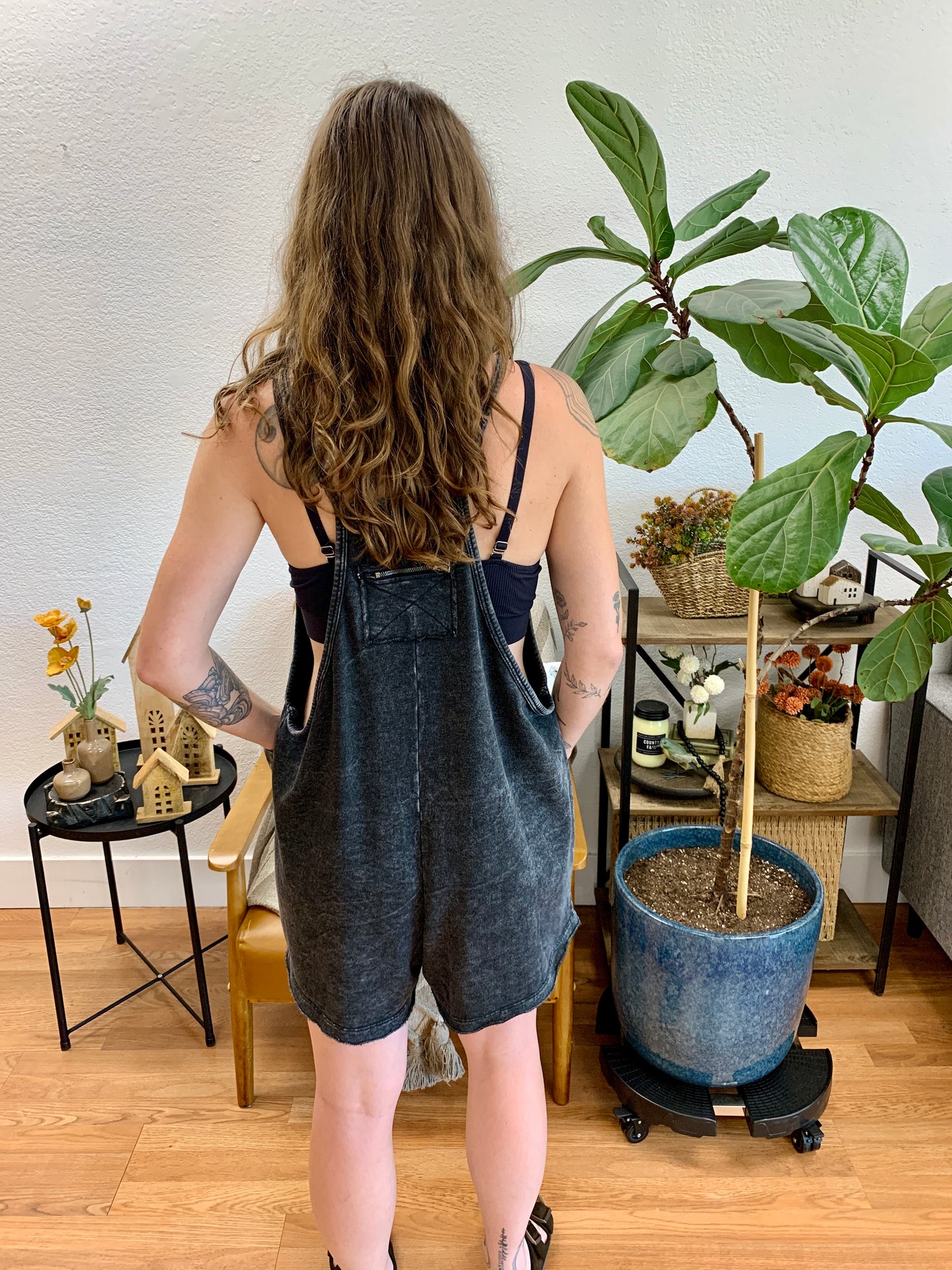 Black Washed Romper