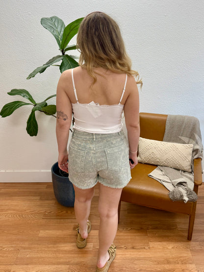 Icy Blue Washed Shorts
