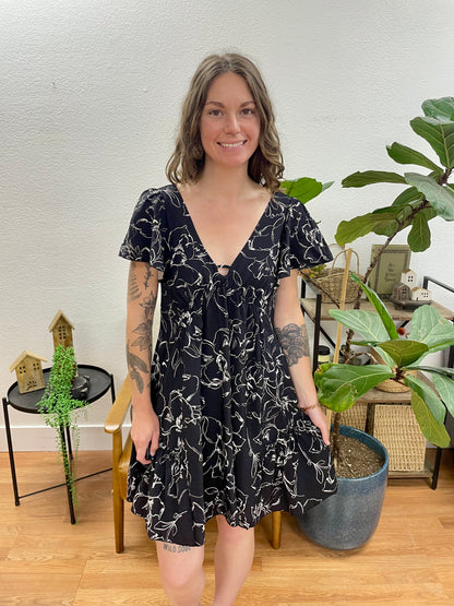Floral Full Skirt Dress