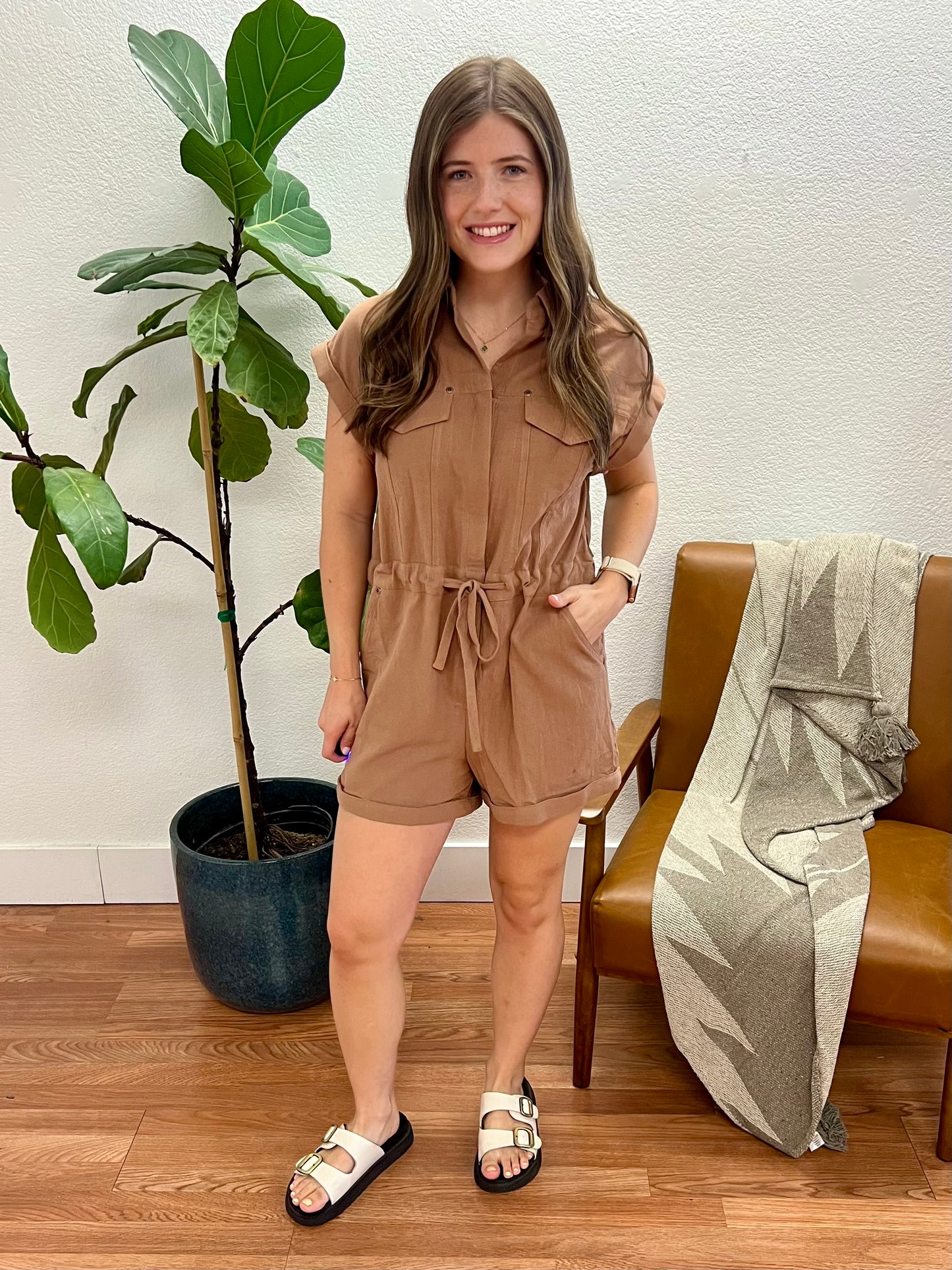 Mocha Denim Romper