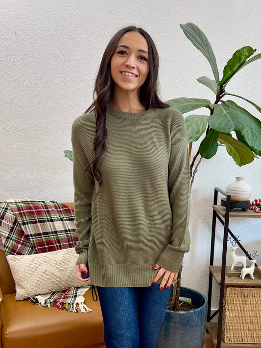 Sage Relaxed Basic Sweater