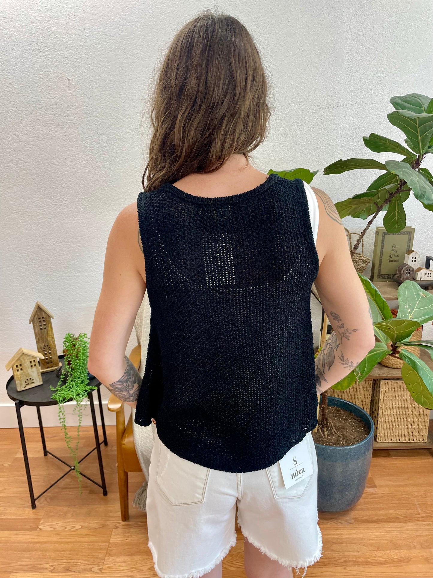 Black Knit Relaxed Tank