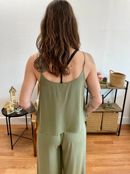 Light Olive Woven Cami