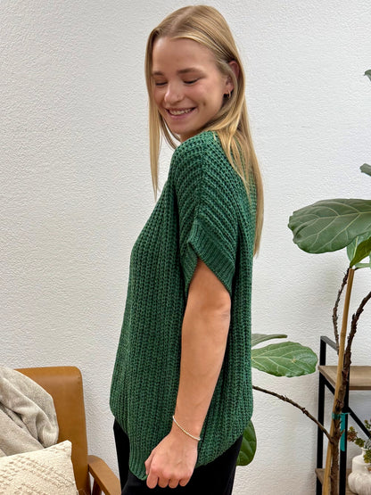 Dark Green Round Neck Sweater