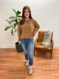 Mocha Washed Flowy Pocket Top
