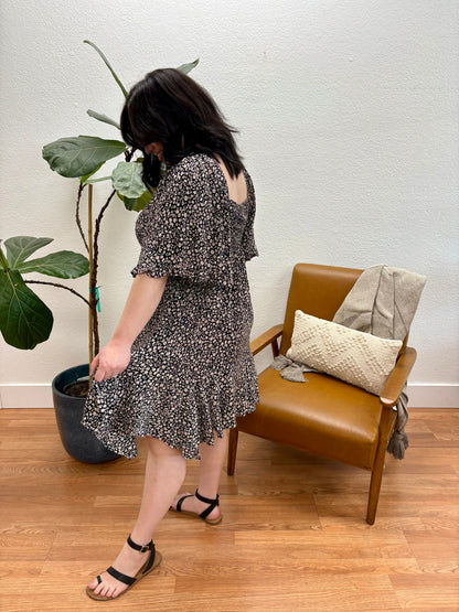 Black Hanky Hem Dress