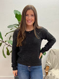 Charcoal Solid Knit Sweater