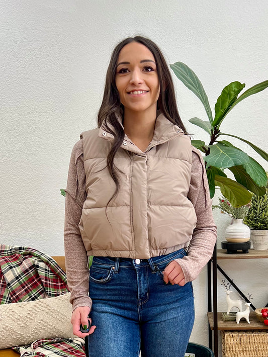 Taupe  Puffer Vest