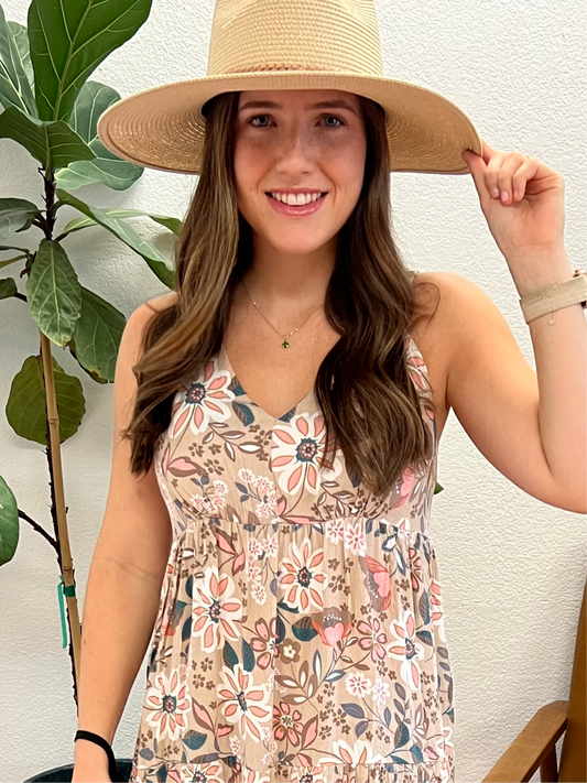 Natural Suede Braided Panama Hat