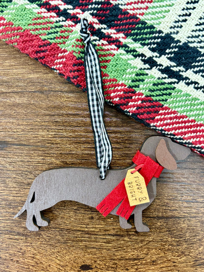 Wood Dog Ornaments