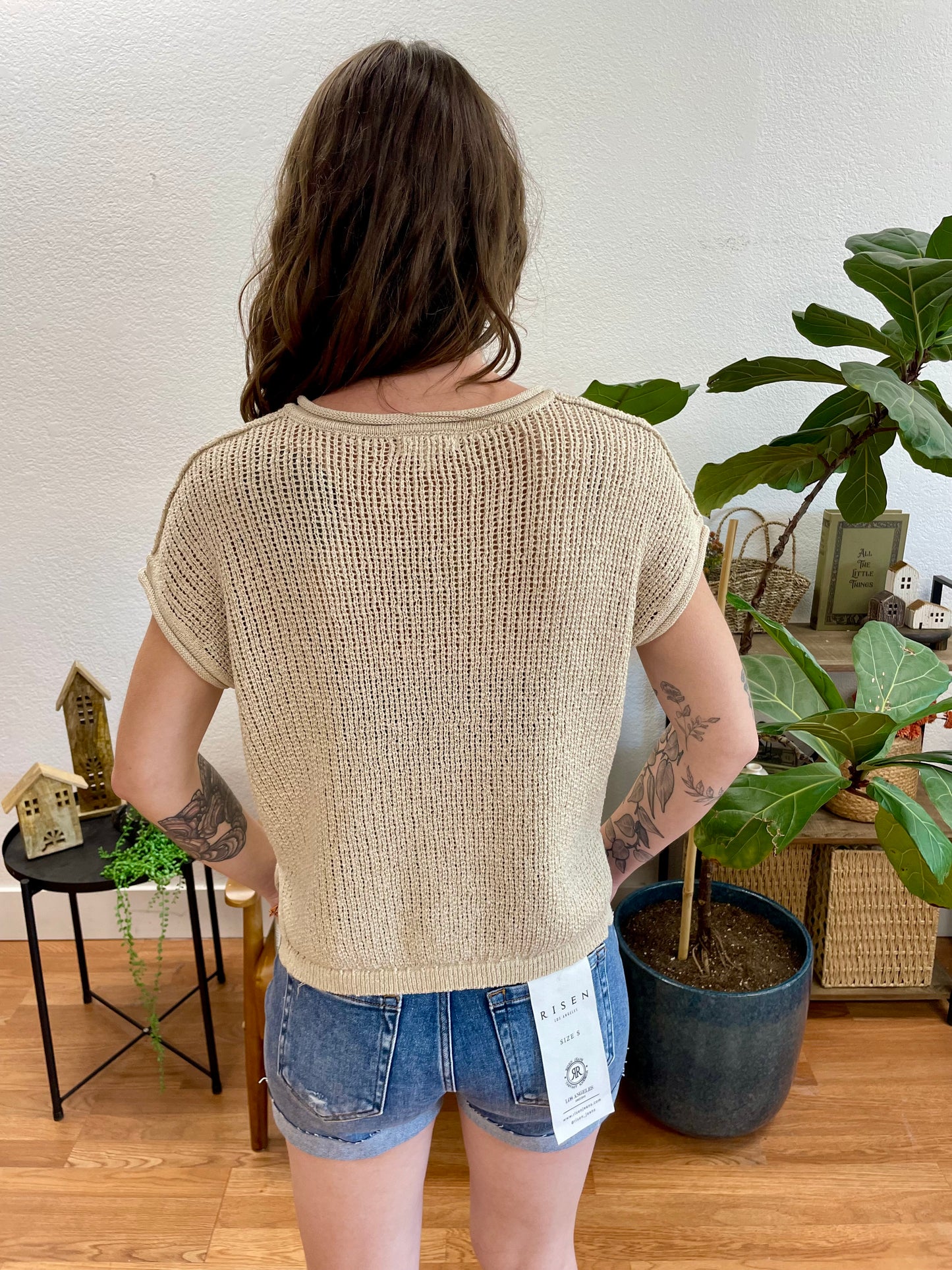 Split Neck Knit Top