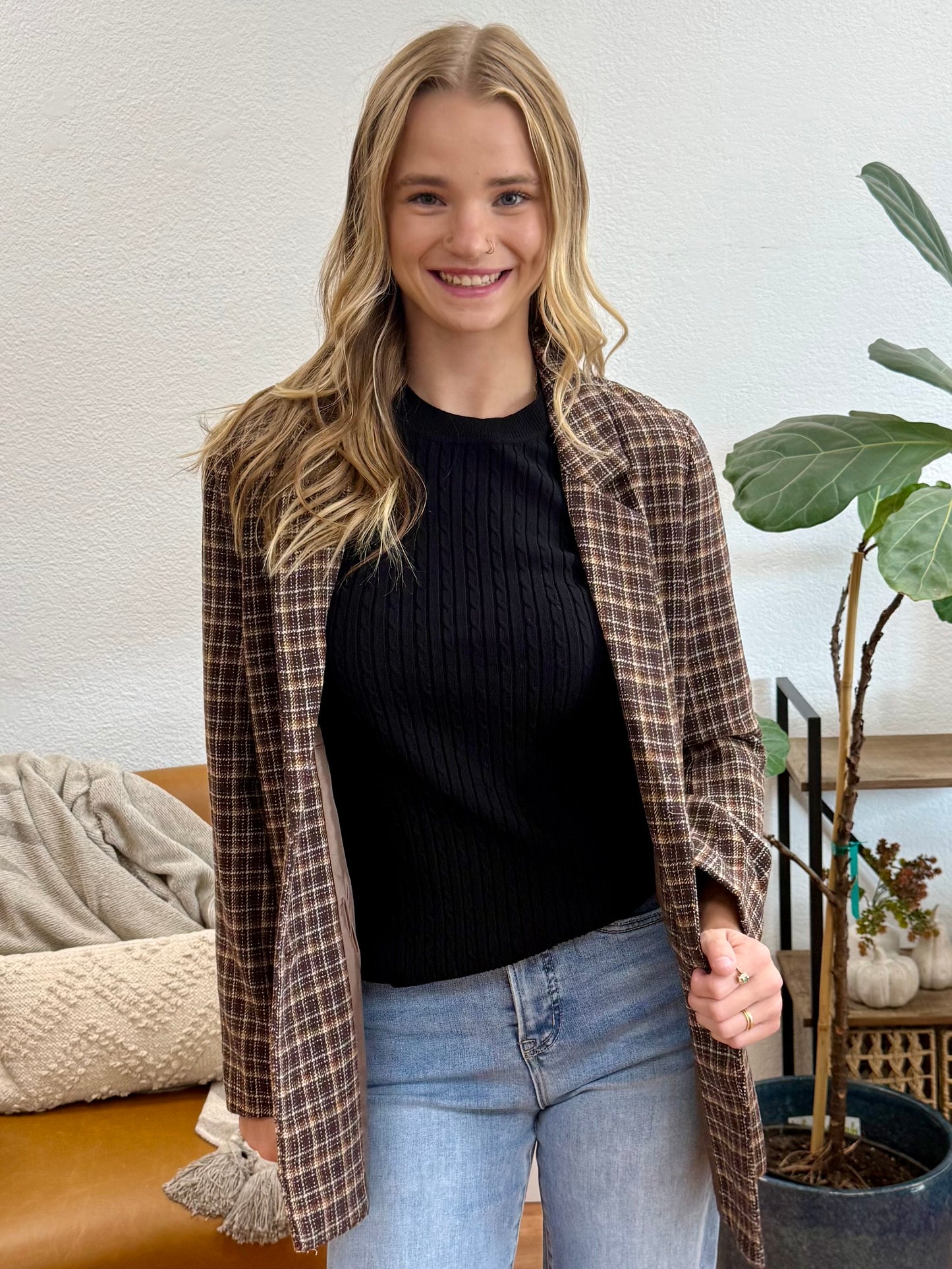 Brown Plaid Coat