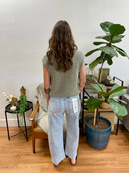 Risen Light Wash Slouchy Cropped Barrel Jeans
