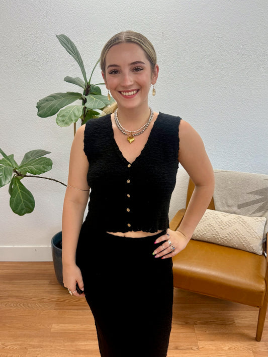 Black Knit Sweater Vest