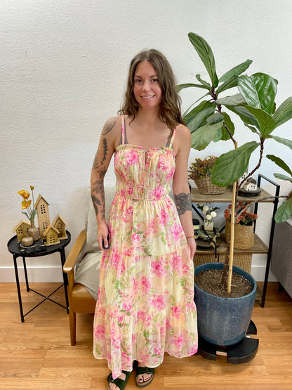 Ivory and Rose Ruffle Tiered Dress